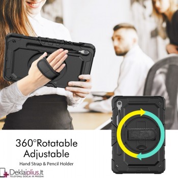 Smūgiams atsparus 360 dėklas su dirželiu (Samsung Tab S9 (SM-X710-SM-X716/Tab S9 Fe (X510-X516B)/Tab S10 Fe/Tab S10 Lite) Smūgiams atsparus 360 dėklas su dirželiu (Samsung Tab S9 (SM-X710-SM-X716/Tab S9 Fe (X510-X516B)/Tab S10 Fe/Tab S10 Lite)